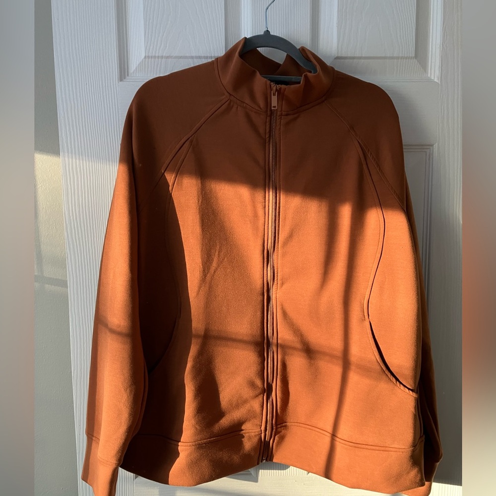 Women's Full-Zip Bomber Jacket in Rust